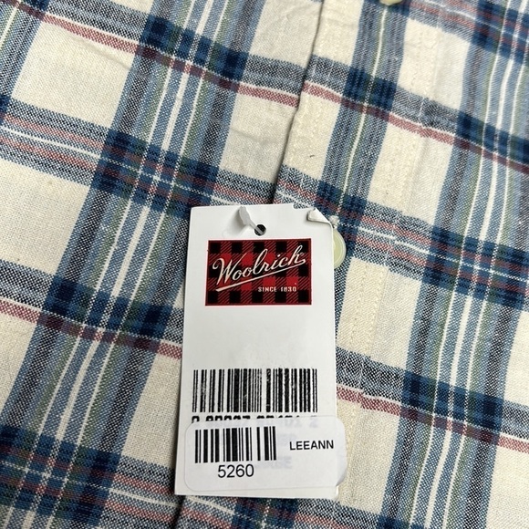 Woolrich authentic outdoor wear rugged long sleeve plaid round collar NWT shirt - Picture 5 of 11